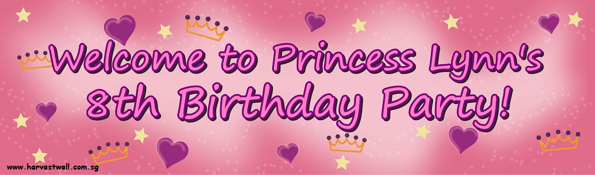 Princess Crowns Birthday Customized Banner
